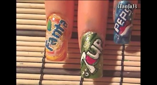 Рисунок на ногтях - Fanta Рисунок на ногтях - Fanta