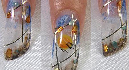 «Водопадный» дизайн ногтей